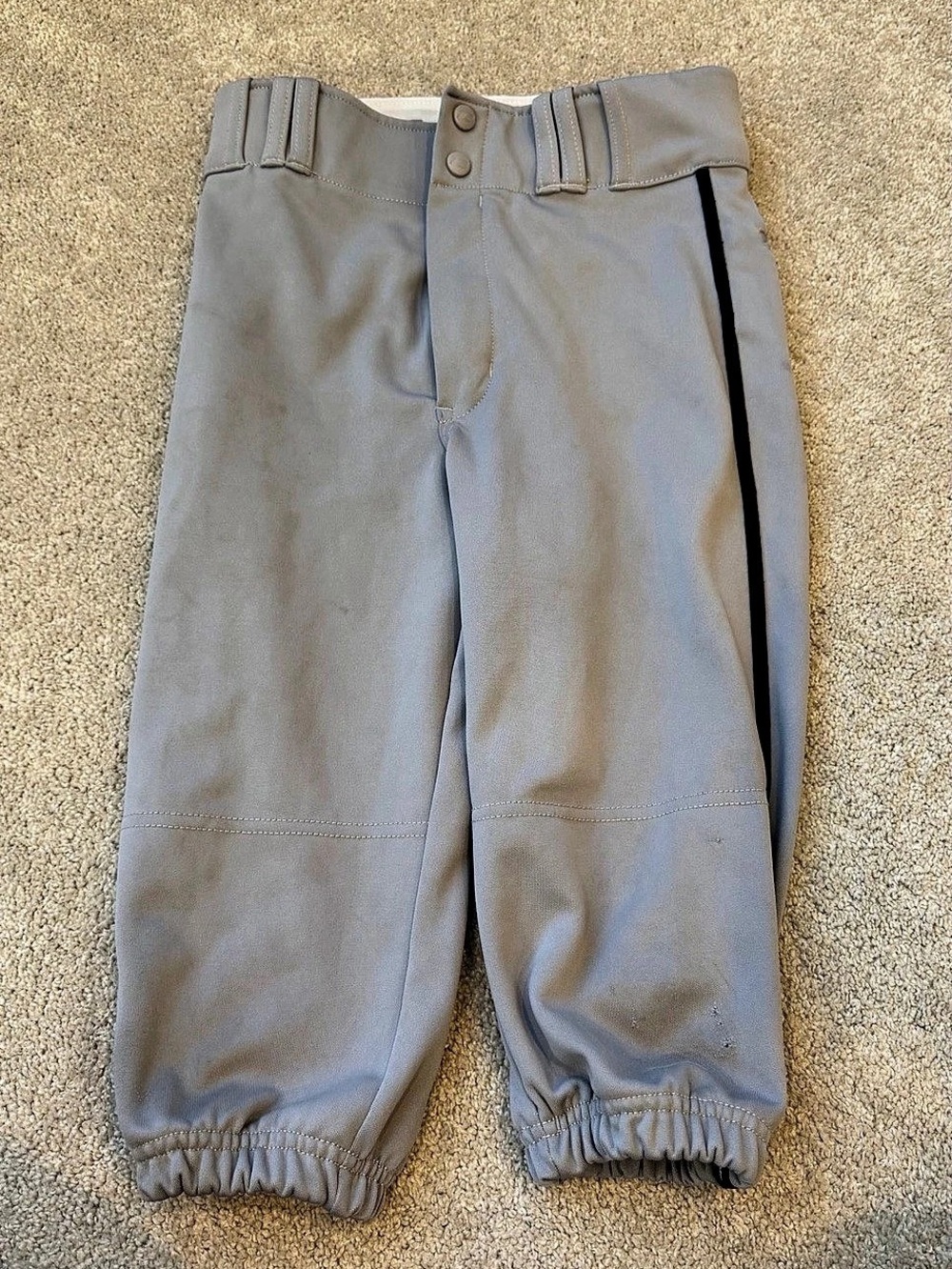 Lot of 4 Champro Youth Large YL Gray Baseball Pants Black Piping